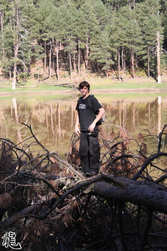 Ryan standing on a log