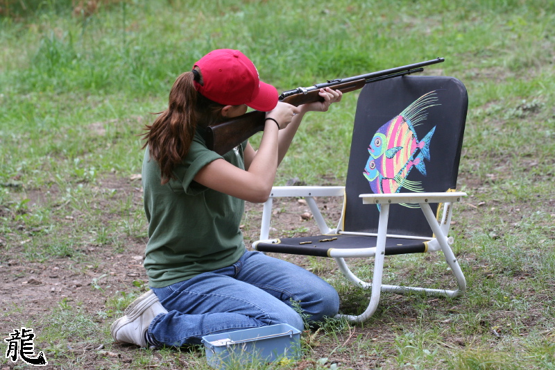 Christia shooting the .22